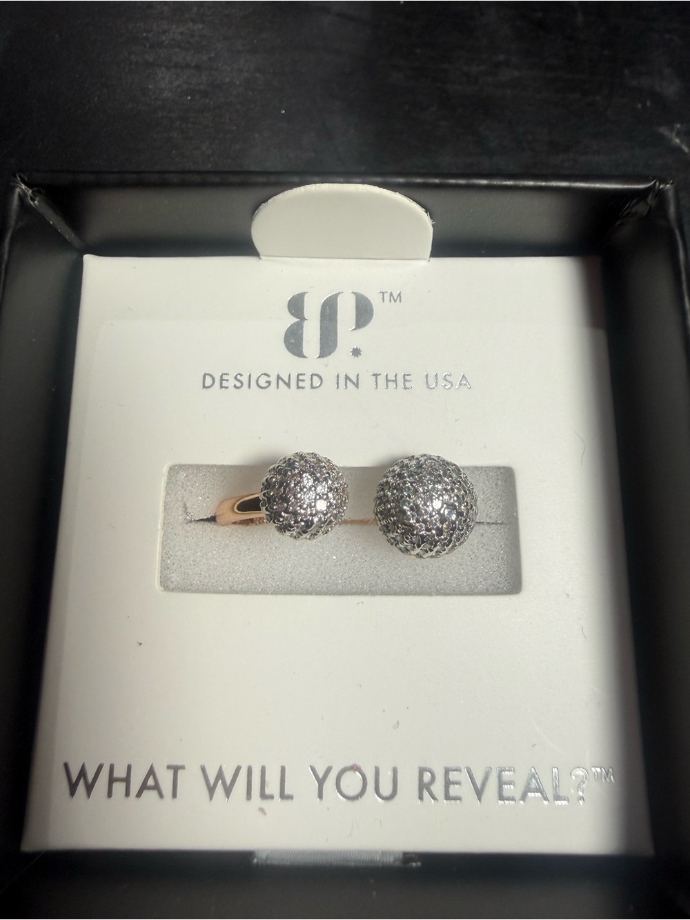 bp Sparkling Silver Pave Dome Ring - Two-Tone Accent